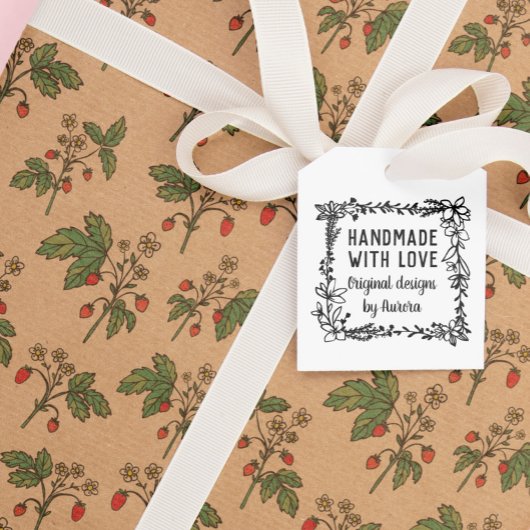 Handgezogener Blumenplatz mit Liebe Gummistempel