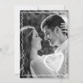 Handgezogener Bow Ring & Wine Whimsical Foto Hochz Save The Date (Rückseite)