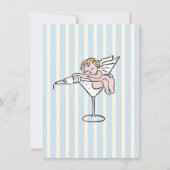 Handgezogener Champagner Baby Dusche Einladung (Rückseite)