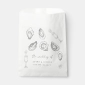 Handgezogener Champagner und Austern Gastgeschenk  Geschenktütchen (Vorderseite)