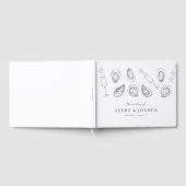 Handgezogener Champagner und Austern RoastWedding Gästebuch (Voll)