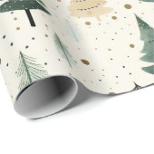 Handgezogener Creme Pine Tree Geschenkpapier (Rolleneckpunkt)