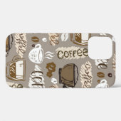Handgezogener Doodkaffeemuster Hintergrund Case-Mate iPhone Hülle (Rückseite (Horizontal))