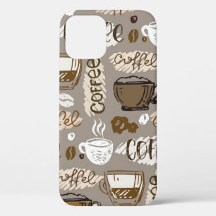 Handgezogener Doodkaffeemuster Hintergrund Case-Mate iPhone Hülle