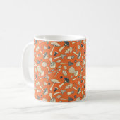 Handgezogener Doodle-Pilz Vintag nahtloses Pattern Kaffeetasse (Vorderseite Links)