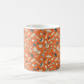 Handgezogener Doodle-Pilz Vintag nahtloses Pattern Kaffeetasse (Mittel)