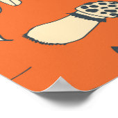 Handgezogener Doodle-Pilz Vintag nahtloses Pattern Poster (Ecke)