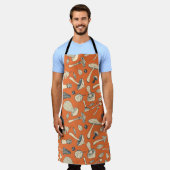 Handgezogener Doodle-Pilz Vintag nahtloses Pattern Schürze (Getragen)