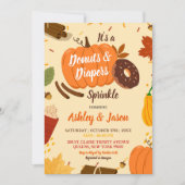 Handgezogener Fall Pumpkin Donuts Windeln Kinderdu Einladung (Vorderseite)