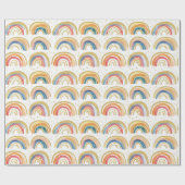 Handgezogener Gold-Glitzer Wasserfarben-Regenbogen Geschenkpapier (Flach)