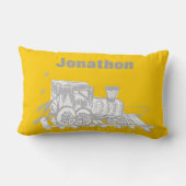 Handgezogener, grauer und weißer Zug in jeder Farb Lendenkissen (Rückseite)