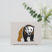 Handgezogener Grizzle BAR - Wildtiere Postkarte (Stehend Vorderseite)