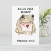 Handgezogener Grünbäumfrosch Dankeskarte (Stehend Vorderseite)