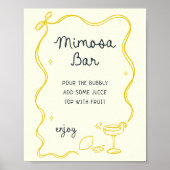 Handgezogener Hauptpresse Mimosa Bar Poster (Vorne)