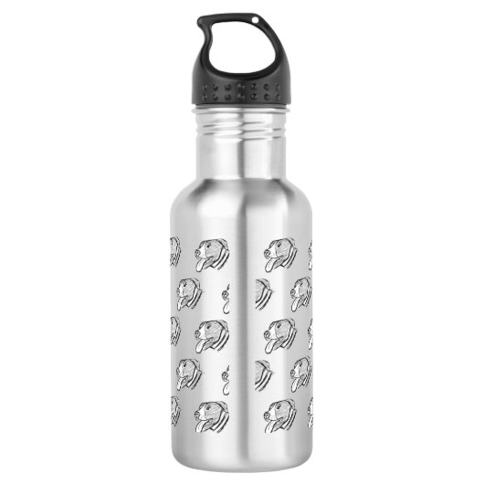 Handgezogener Hundehundefreund Edelstahlflasche (Rückseite)