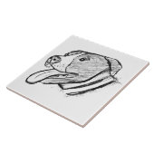 Handgezogener Hundehundefreund Fliese (Seite)