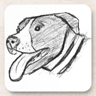 Handgezogener Hundehundefreund Getränkeuntersetzer