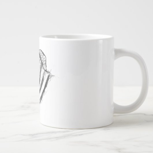 Handgezogener Hundehundefreund Jumbo-Tasse (Rechts)