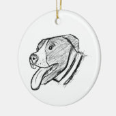 Handgezogener Hundehundefreund Keramik Ornament (Links)
