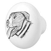 Handgezogener Hundehundefreund Keramikknauf (Rechts)