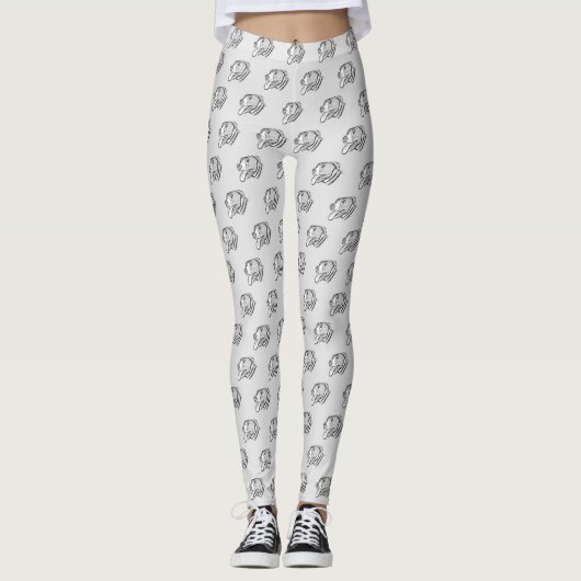 Handgezogener Hundehundefreund Leggings (Vorderseite)