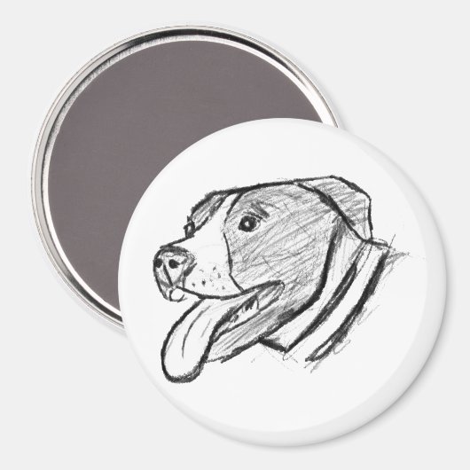 Handgezogener Hundehundefreund Magnet (Vorderseite/Rückseite)