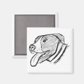 Handgezogener Hundehundefreund Magnet (Vorderseite/Rückseite)