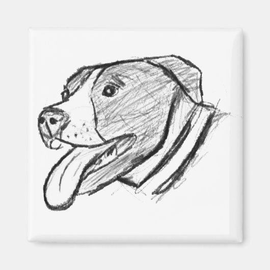 Handgezogener Hundehundefreund Magnet (Vorne)