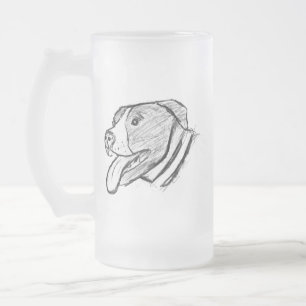 Handgezogener Hundehundefreund Mattglas Bierglas