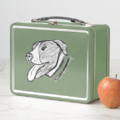 Handgezogener Hundehundefreund Metall Brotdose (Beispiel)