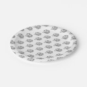 Handgezogener Hundehundefreund Pappteller (Schrägansicht)