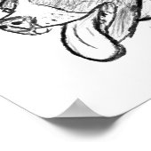 Handgezogener Hundehundefreund Poster (Ecke)