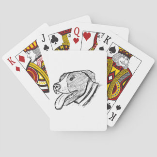 Handgezogener Hundehundefreund Spielkarten