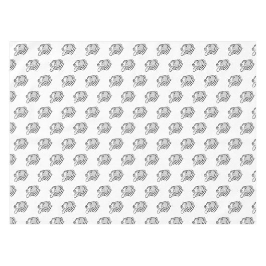 Handgezogener Hundehundefreund Tischdecke (Vorderseite (Horizontal))