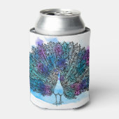 Handgezogener Pfau: Clip-Art Dosenkühler (Kanne Vorderseite)