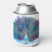 Handgezogener Pfau: Clip-Art Dosenkühler (Kanne Rückseite)