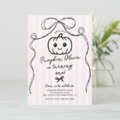 Handgezogener Pumpkin Geburtstagsparty Einladung (Stehend Vorderseite)