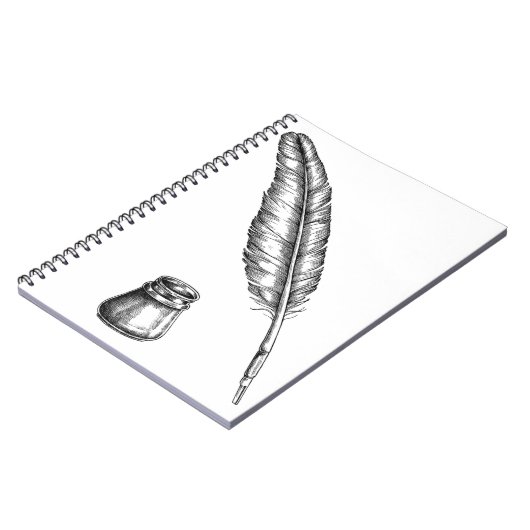 Handgezogener Quetschstift mit Tinte Notizblock (Linke Seite)