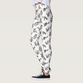 Handgezogener Raccoon in Yoga Asana Funny Animal Leggings