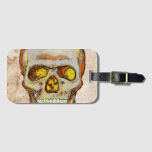 Handgezogener Schädel Gepäckanhänger