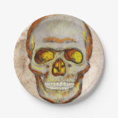Handgezogener Schädel Pappteller (Vorderseite)