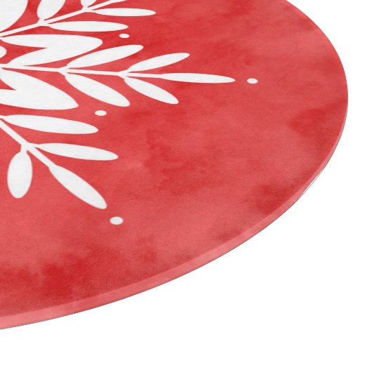 Handgezogener Schneeflocken, Abstrakte Wasserfarbe Schneidebrett (Ecke)