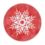 Handgezogener Schneeflocken, Abstrakte Wasserfarbe Schneidebrett (Vorderseite)