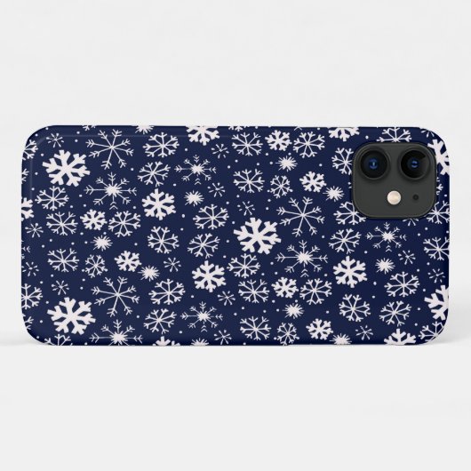 Handgezogener Schneeflocken-Blizzard mit klassisch Case-Mate iPhone Hülle (Rückseite (Horizontal))