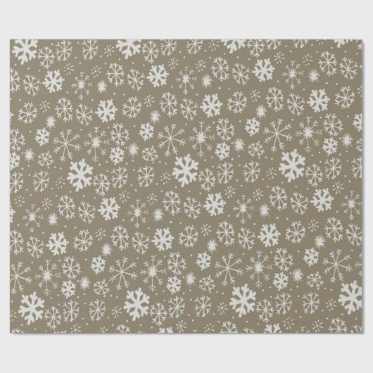 Handgezogener Schneeflocken Blizzard mit Platin-Rü Geschenkpapier (Flach)