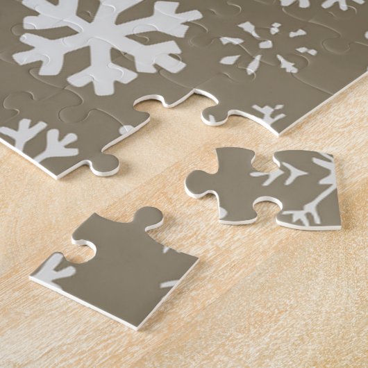 Handgezogener Schneeflocken Blizzard mit Platin-Rü Puzzle (Seite)