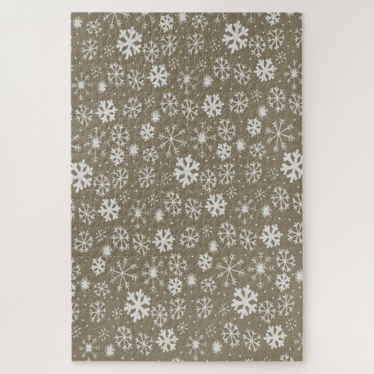 Handgezogener Schneeflocken Blizzard mit Platin-Rü Puzzle (Vertikal)