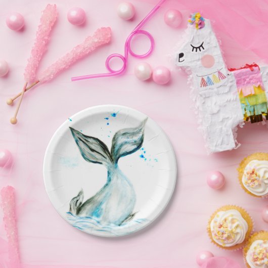 Handgezogener Schwanz Pappteller (Party)