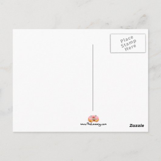 Handgezogener Stabmann unter einer Regenbogenpostk Postkarte (Rückseite)