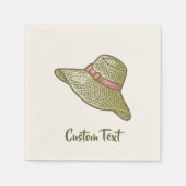 Handgezogener Strohhut Gelb Serviette (Vorderseite)